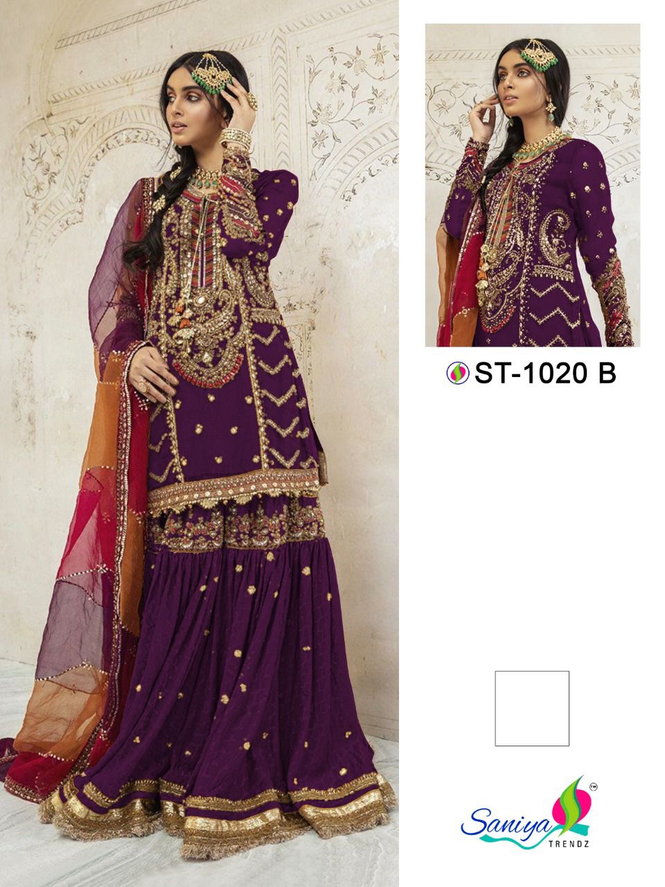 Saniya St 1020 Festive Wear Georgette Heavy Pakistani Salwar Kameez Collection